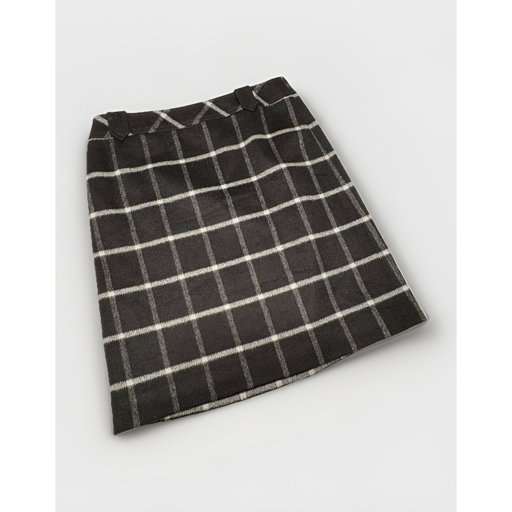 TALBOTS Women's Size 4 Skirt Buffalo Plaid Lined Belt Loops Wool, Nylon, Viscose